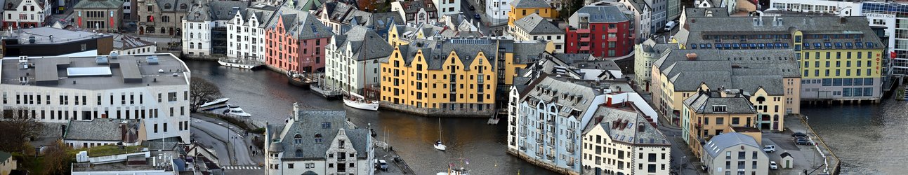 Il centro di Ålesund visto dall'alto